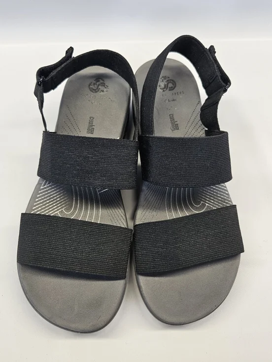 Clarks Sandals Arla Jacory Black Gray Comfort Strap Womens 8 Adjustable Open Toe - Picture 3 of 11